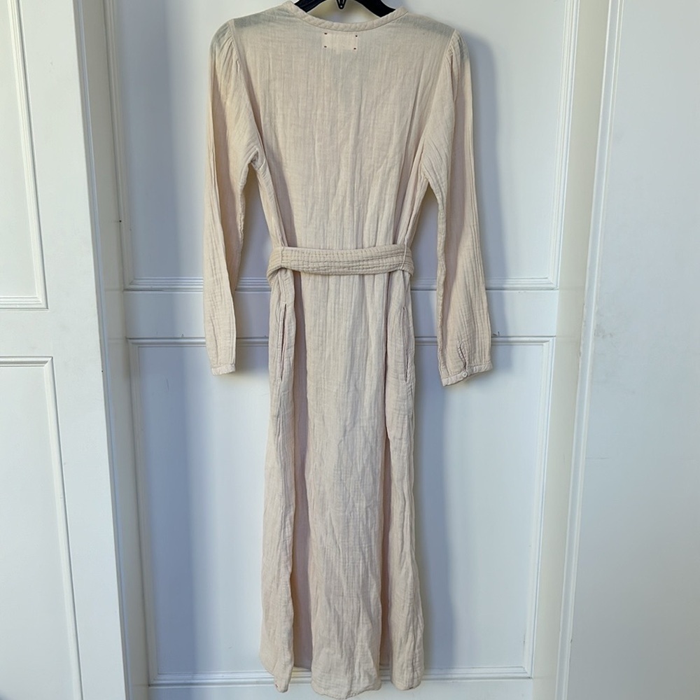 XIRENA Faith Henley Button Down Belted Dress in Oat Cream Color Size Small - Picture 11 of 16